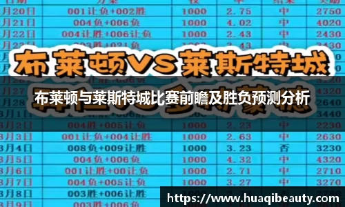 布莱顿与莱斯特城比赛前瞻及胜负预测分析